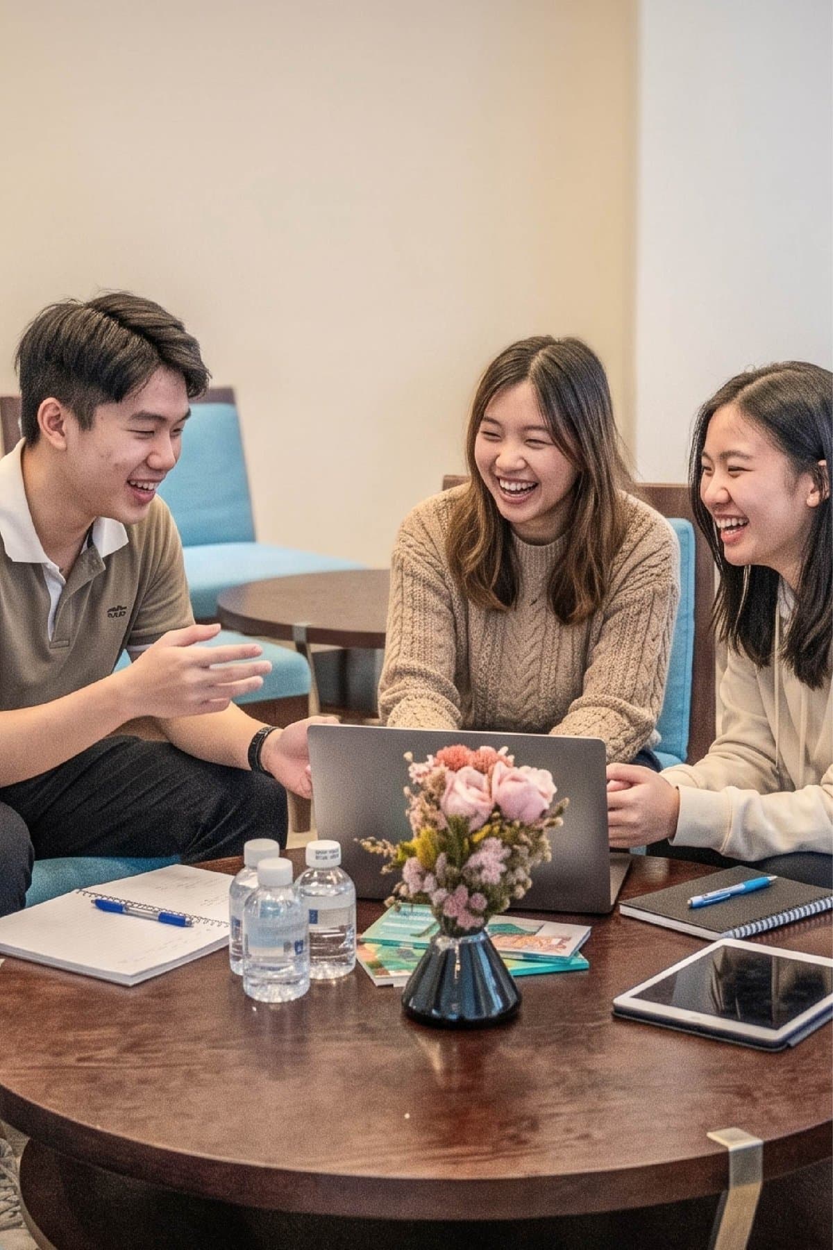 学生在共享空间交流
